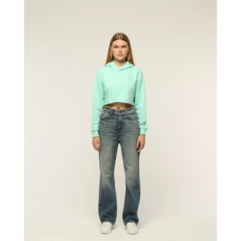 Monarq - Baskılı Crop Top Sweatshirt