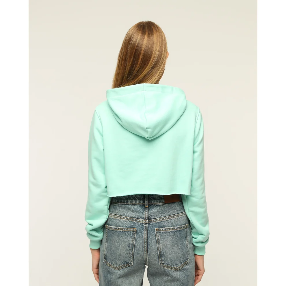 Monarq - Baskılı Crop Top Sweatshirt