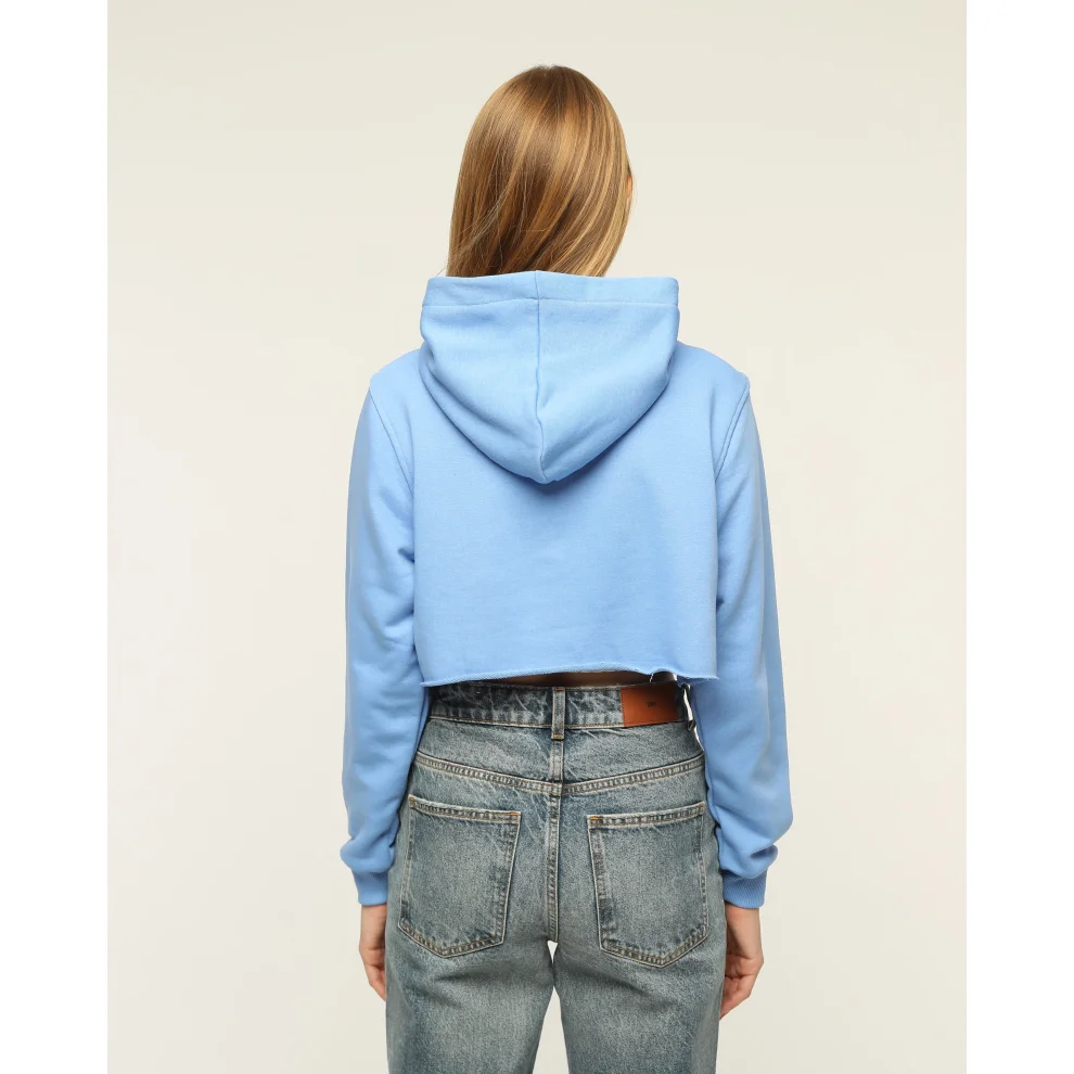 Monarq - Baskılı Crop Top Sweatshirt