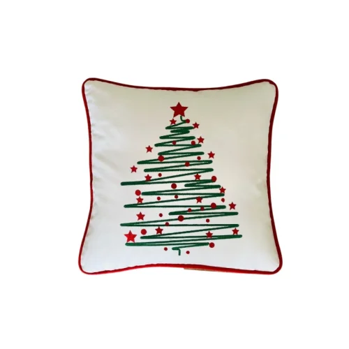 Adade Design Pillow - Noel Embroidery Christmas Tree Pillow