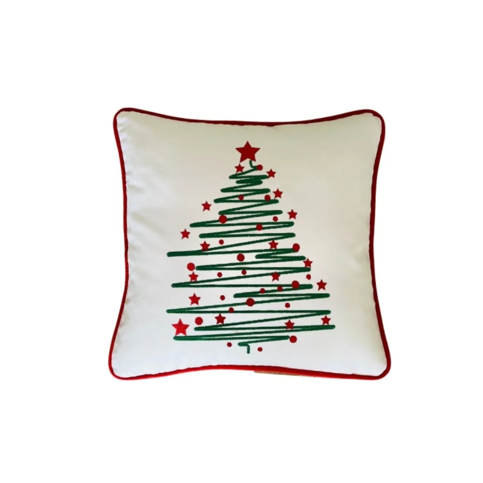 Adade Design Pillow - Noel Ağacı Nakışlı Yastık