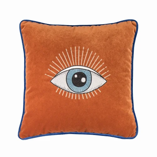 Boom Bastık - Eye Embroidered Velvet Pillow