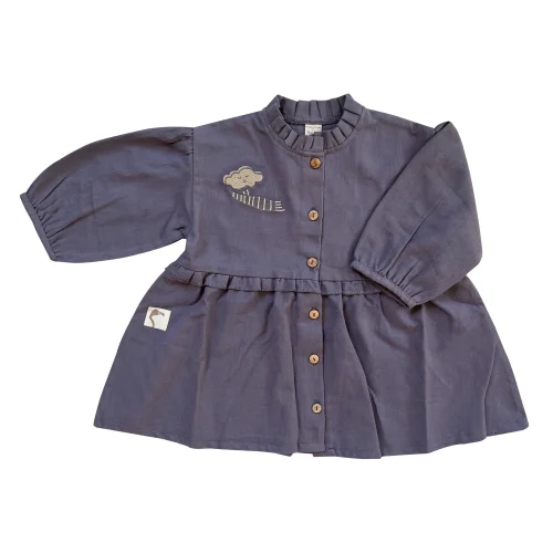 Auntie Me - Organic Quicksilver Cloud With Scarf Flannel Dress