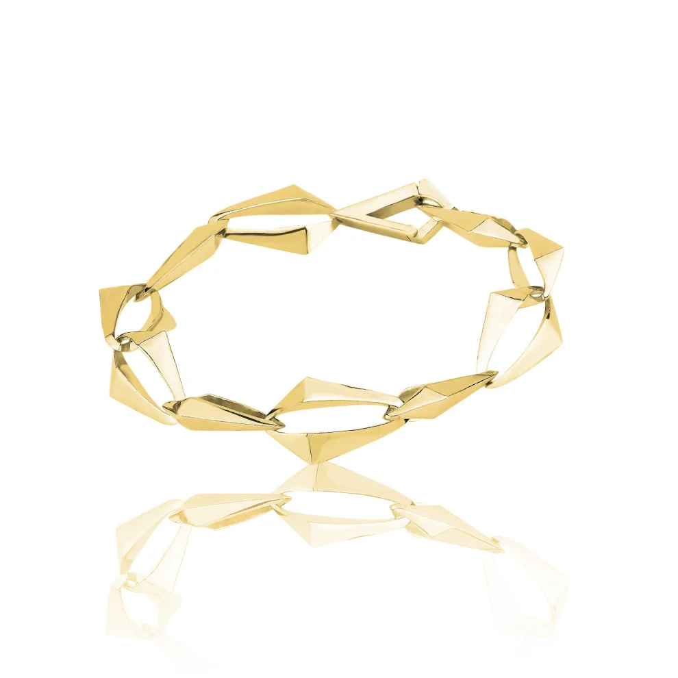 Mishka Jewelry - Splash Gold Vermeil Chain Bracelet With Custom Lock