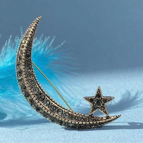 Haane Design - Bronze Crescent Star Brooch No1 - Il