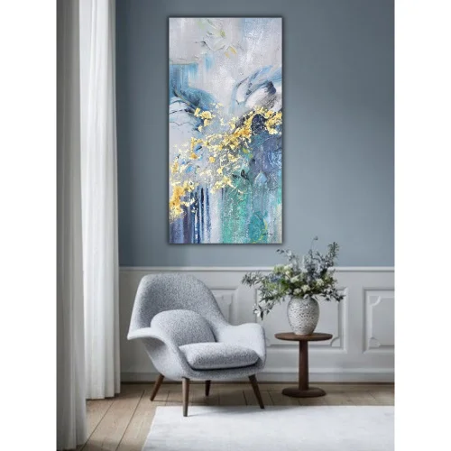 Home in Joy - Handmade Oil Painting 65x115cm Abstract Gold