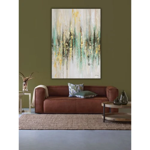 Home in Joy - Handmade Oil Painting 84x115cm Abstract Gold