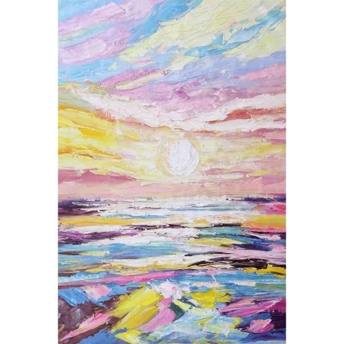 Home in Joy - Handmade Oil Painting 75x103cm Sunset Abstract