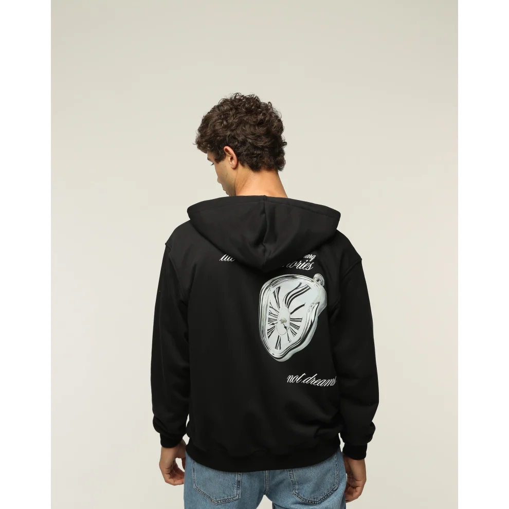 Monarq - Printed Zippered Hooded Men's Sweatshirt