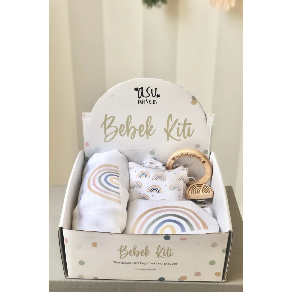 Asu Baby&Kids - Pastel Rainbow Organik Pamuk Bebek Hediye Kiti