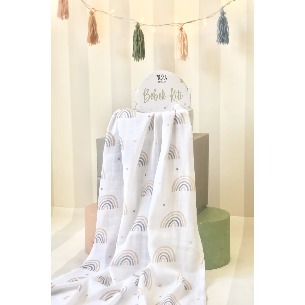 Asu Baby&Kids - Pastel Rainbow Organic Cotton Baby Kit Gift Set