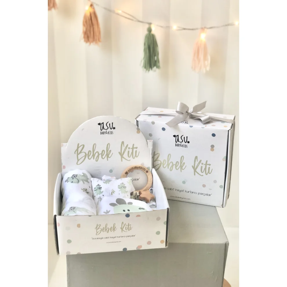 Asu Baby&Kids - Traveller Dino Organic Cotton Baby Kit Gift Set