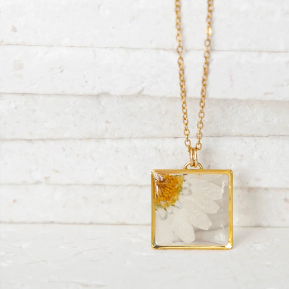 Beincoe - Daisy - Clear Square Necklace