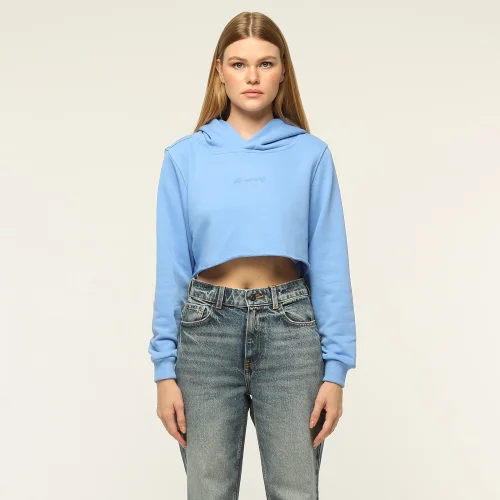 Monarq - Baskılı Crop Top Sweatshirt