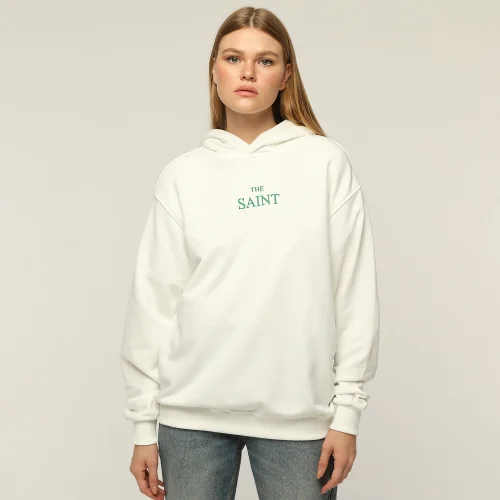 Monarq - Nakışlı Kapüşonlu Kadın Sweatshirt