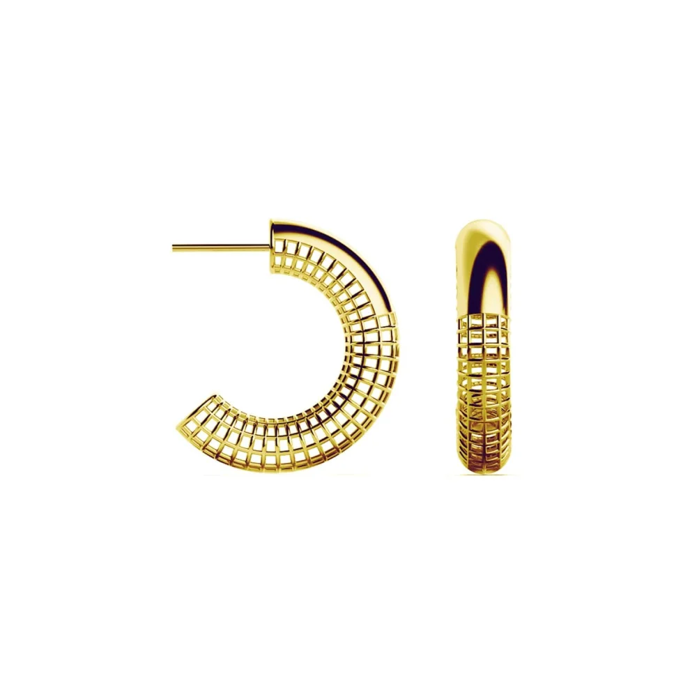 Pacal - 25mm Luki Gold Plated Silver Medium Hoop Earrings