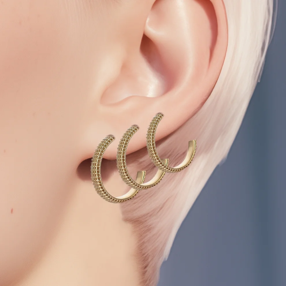 Pacal - 14k Gold Plated Silver Anti-tarnish Hoop Earrings