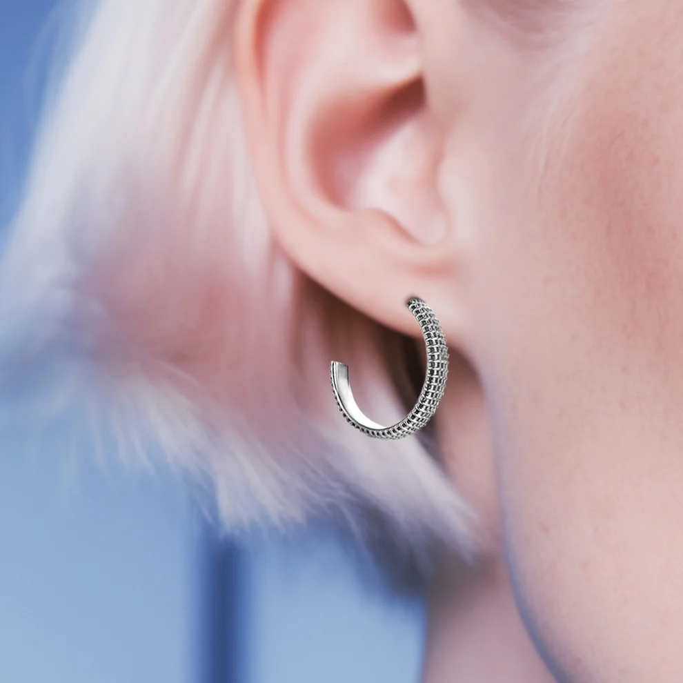 Pacal - Sterling Silver Anti-tarnish Hoop Earrings