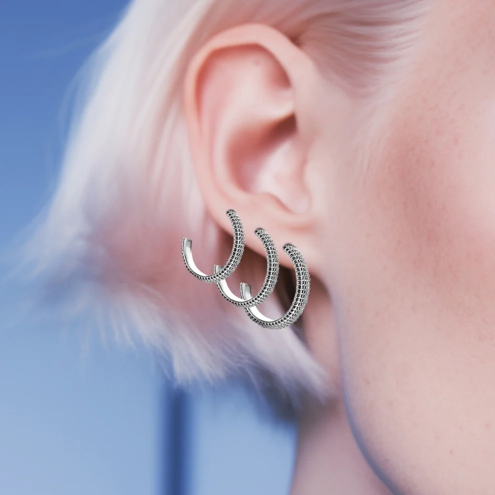 Pacal - Sterling Silver Anti-tarnish Hoop Earrings
