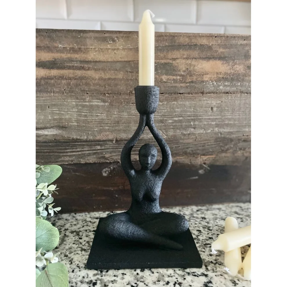 Warm Design	 - Sitting Woman Decorative Candle Holder