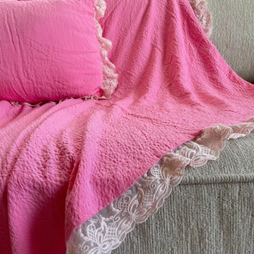 Macra Home - Pink Handmade Baby Bedspread Set