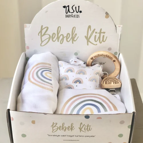 Asu Baby&Kids - Pastel Rainbow Organik Pamuk Bebek Hediye Kiti