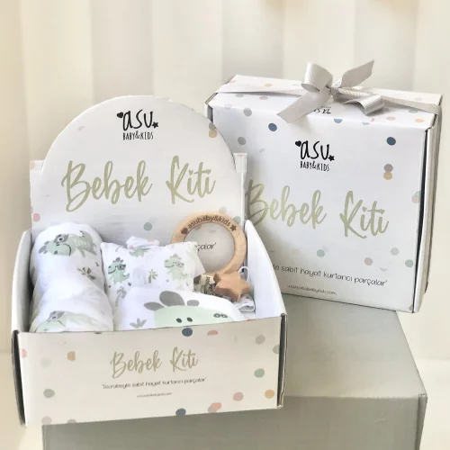 Asu Baby&Kids - Traveller Dino Organic Cotton Baby Kit Gift Set