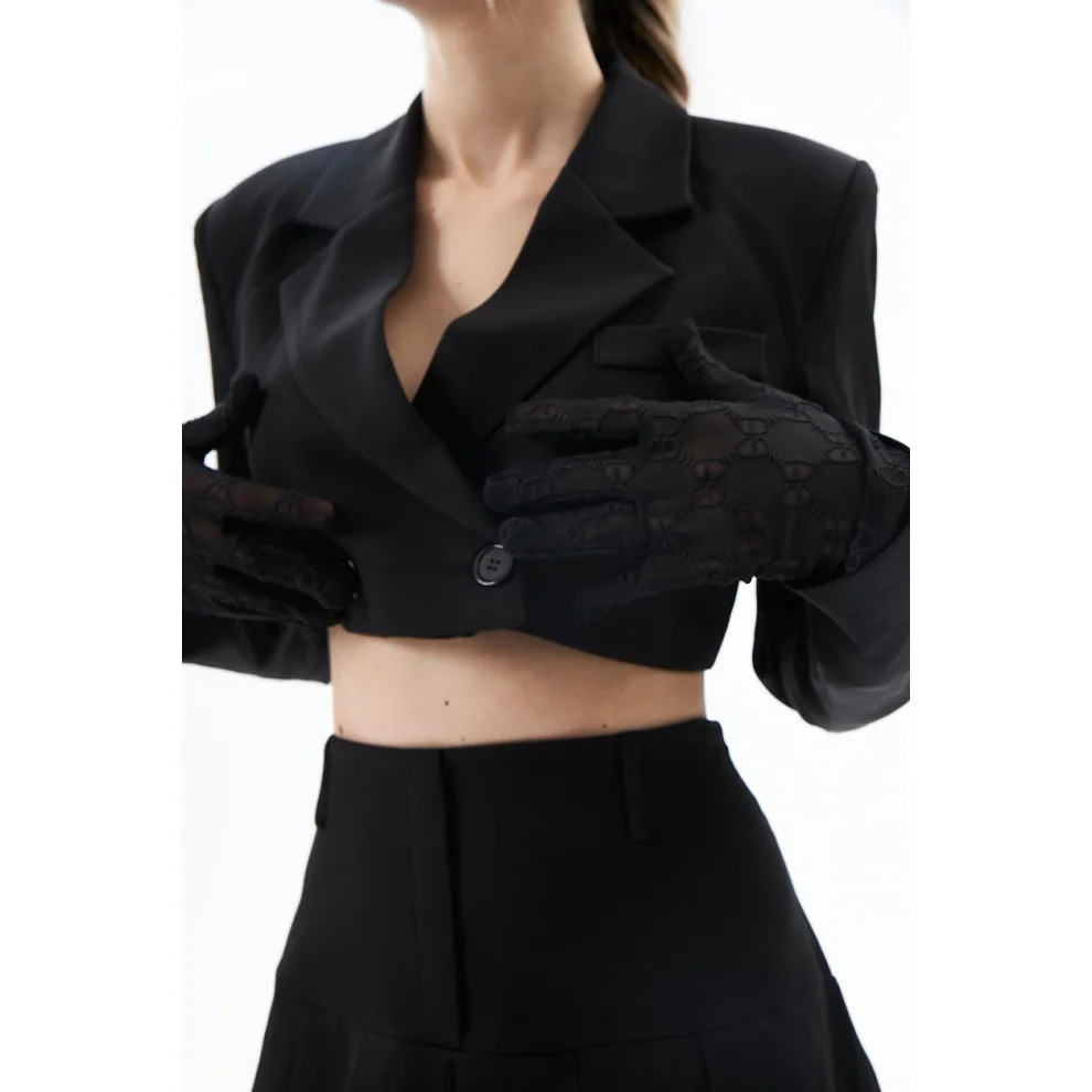 Evoq Nine - Pleated Skirt Crop Jacket Set