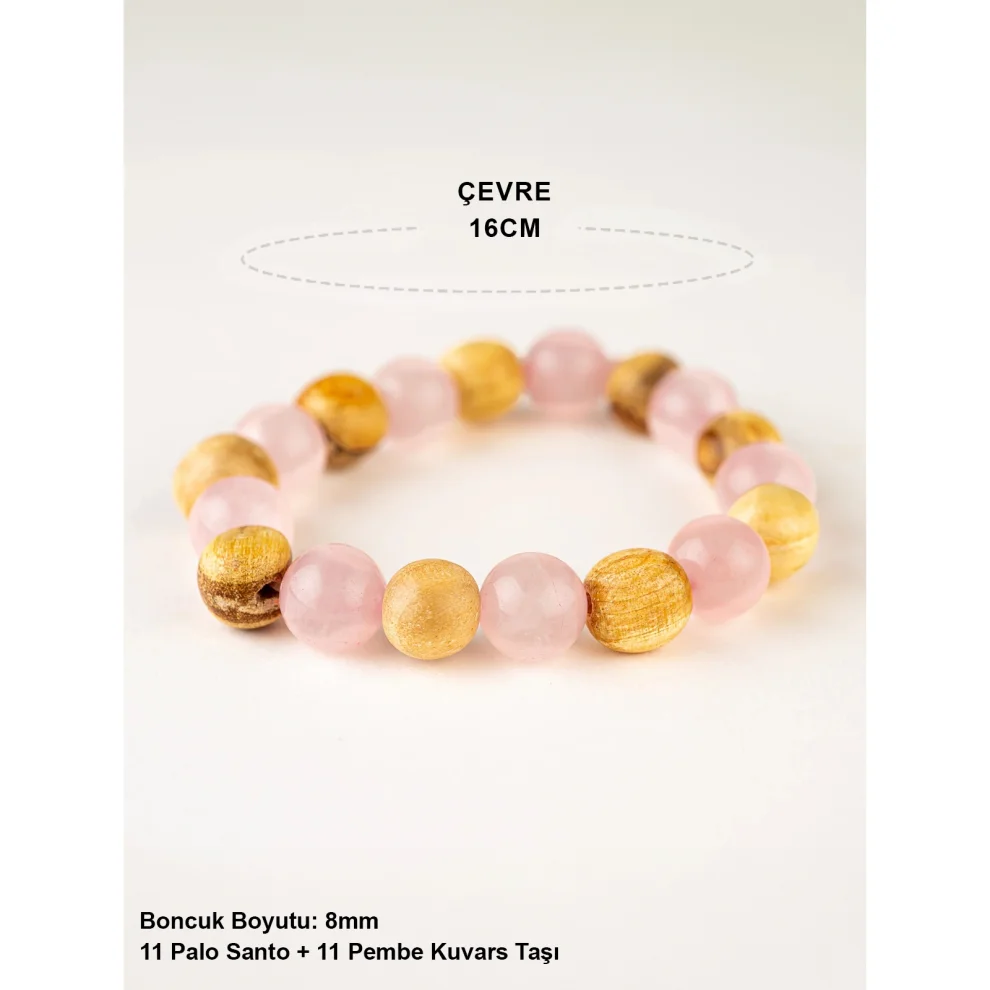 Miebox Rituals - Palo Santo & Pink Quartz Natural Stone Bracelet