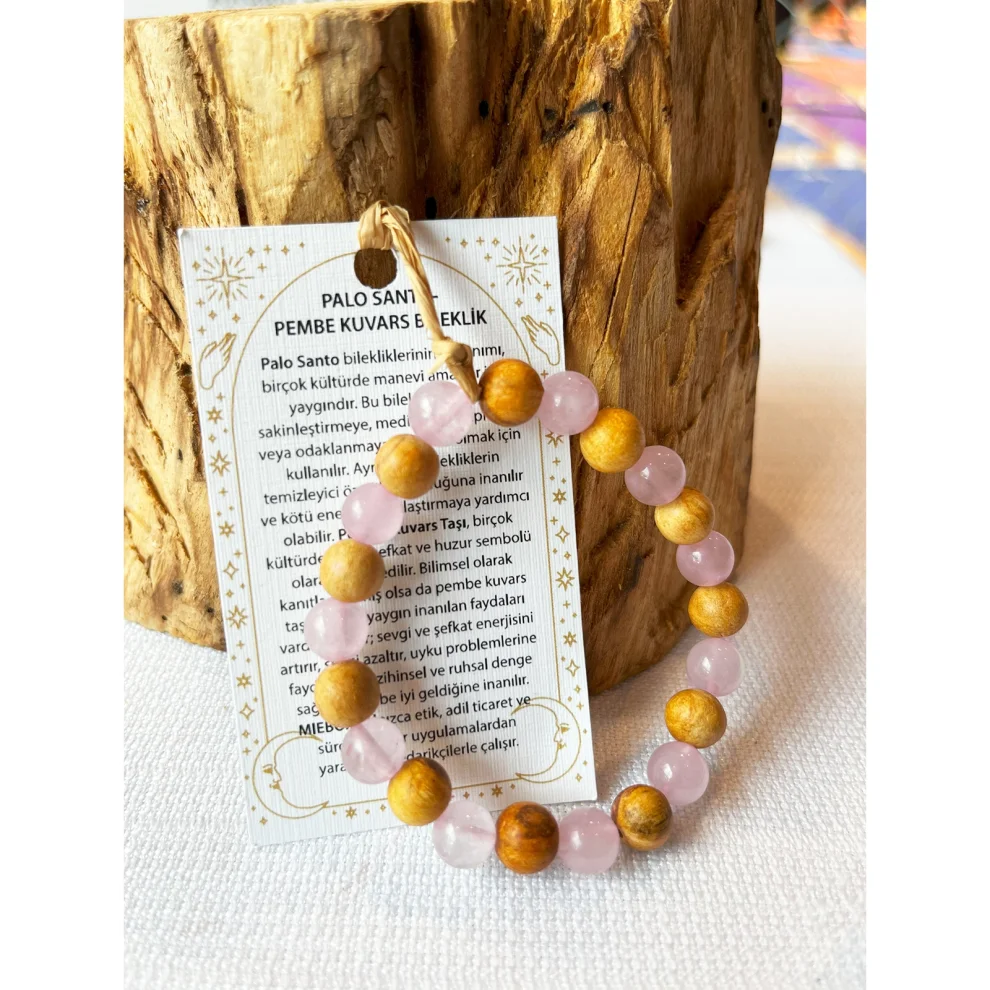 Miebox Rituals - Palo Santo & Pink Quartz Natural Stone Bracelet