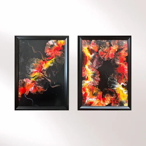 Pourbias - Marigold Acrylic Canvas Set Of 2