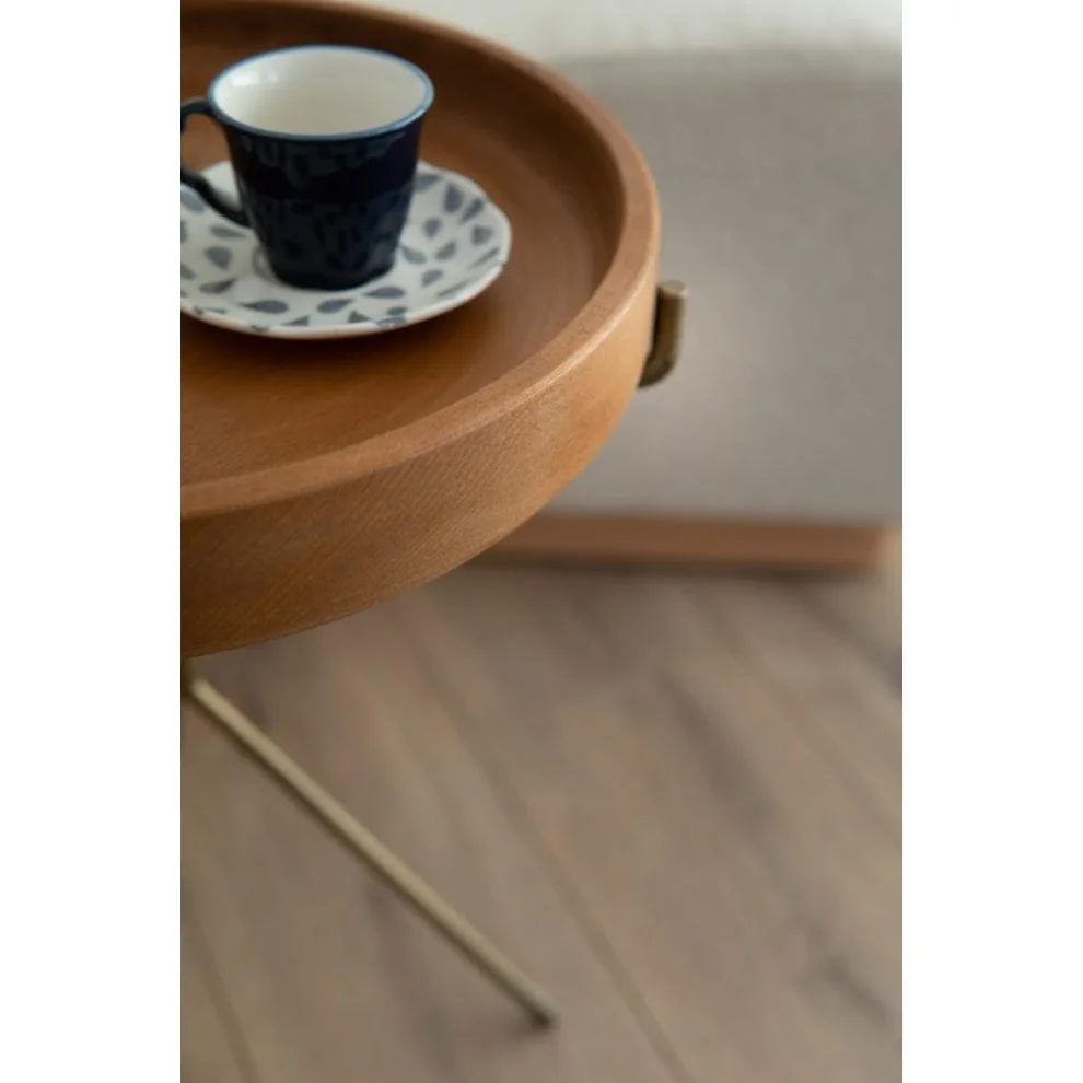 Mars Fabrika - Coffee Table Set With Metal Legs And Wooden Plate