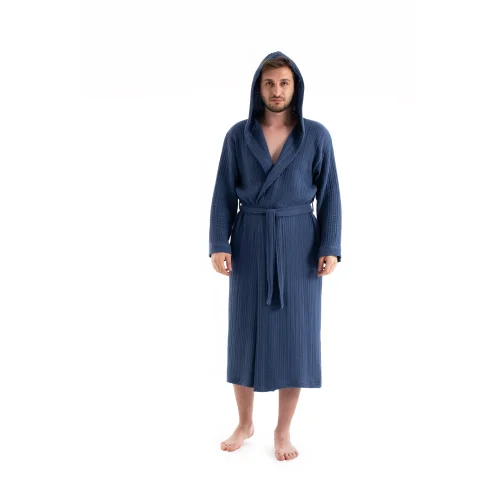 Denizli Concept - Unisex Hooded 4 Layer Muslin Bathrobe