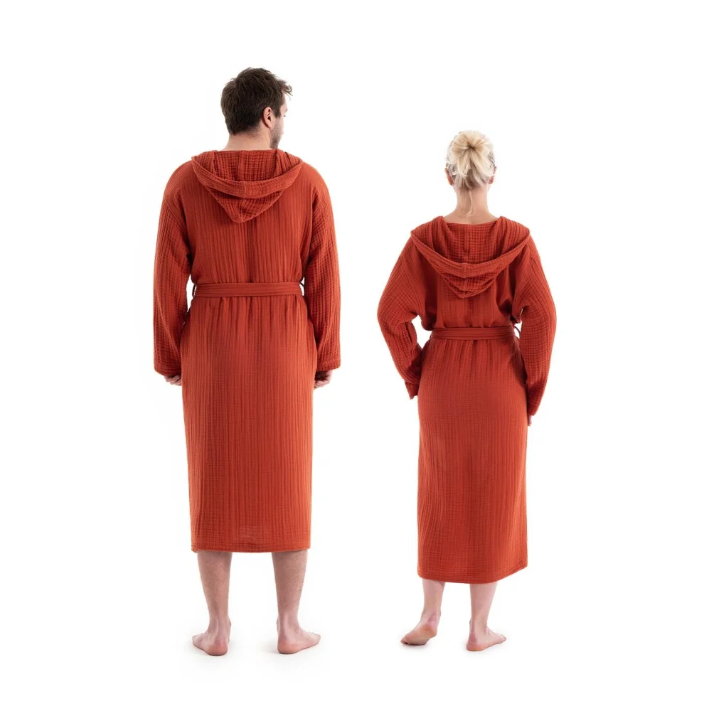 Denizli Concept - Unisex Hooded 4 Layer Muslin Bathrobe