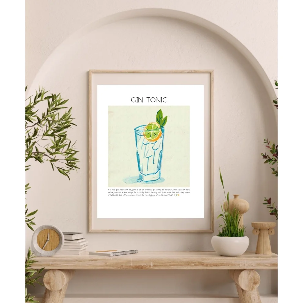 Muff Atelier - Home Wall Decor Gin Tonic Art Print Poster