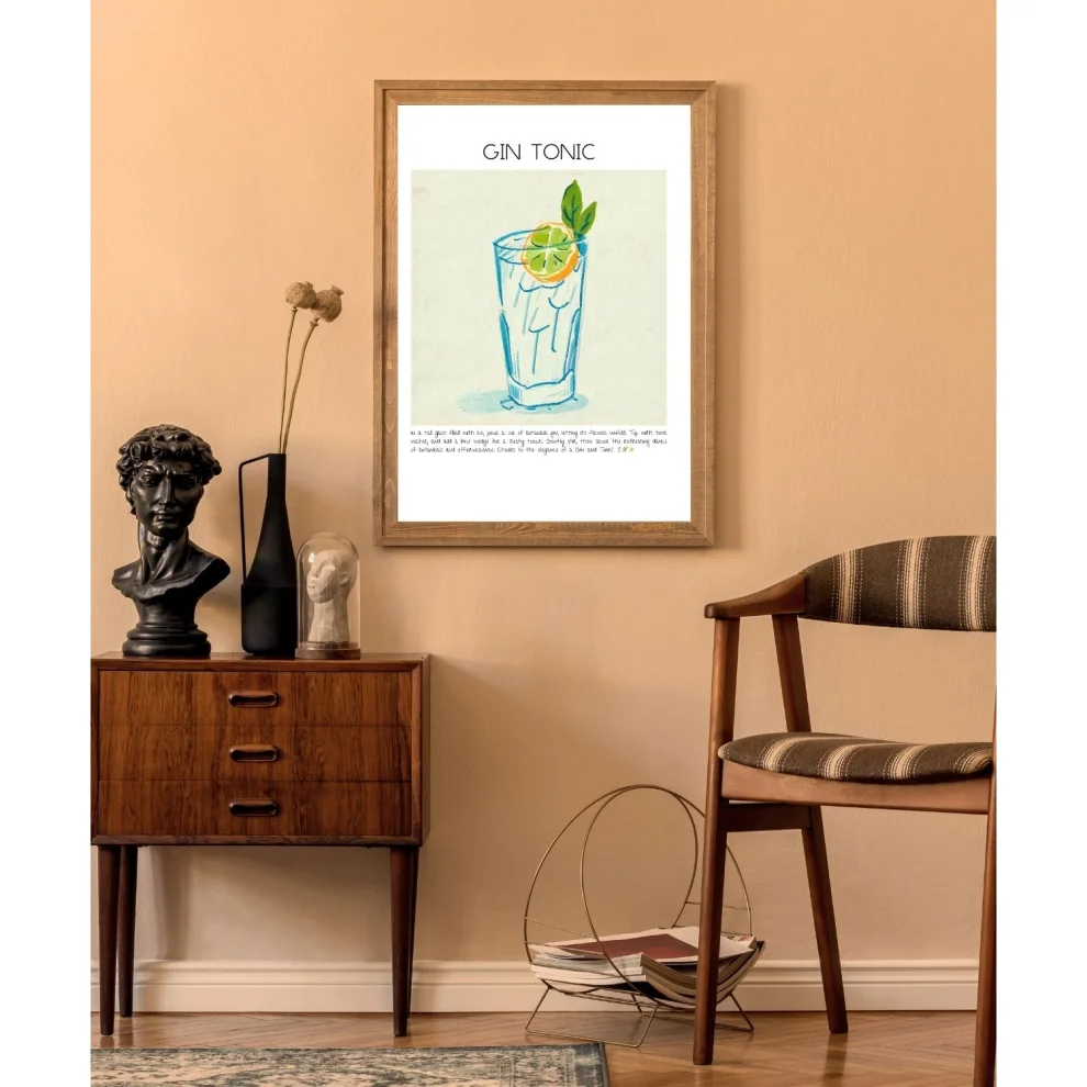 Muff Atelier - Home Wall Decor Gin Tonic Art Print Poster