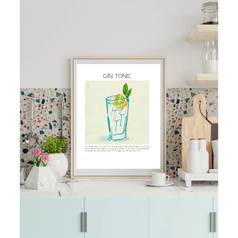 Muff Atelier - Home Wall Decor Gin Tonic Art Print Poster