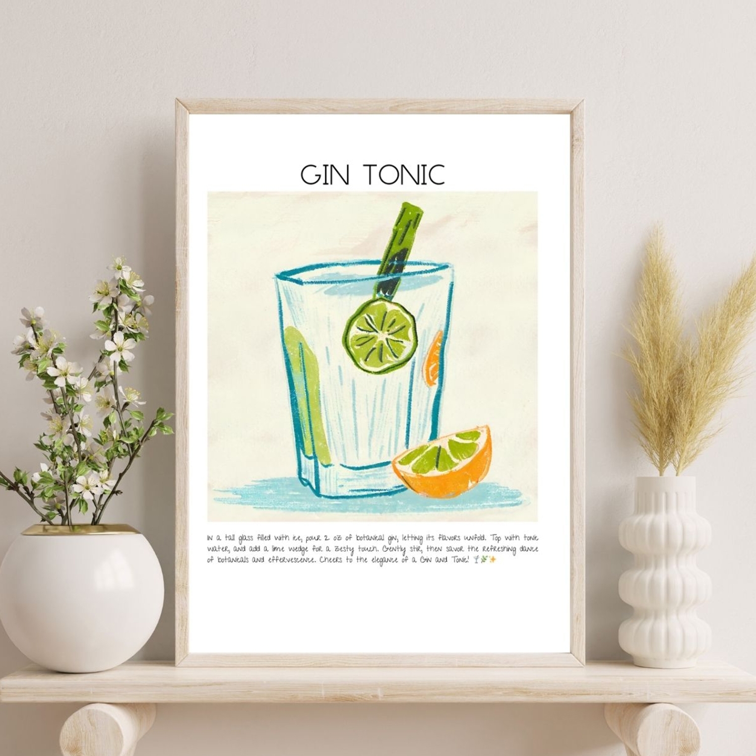 Home Wall Decor Gin Tonic Art Print Poster No:2