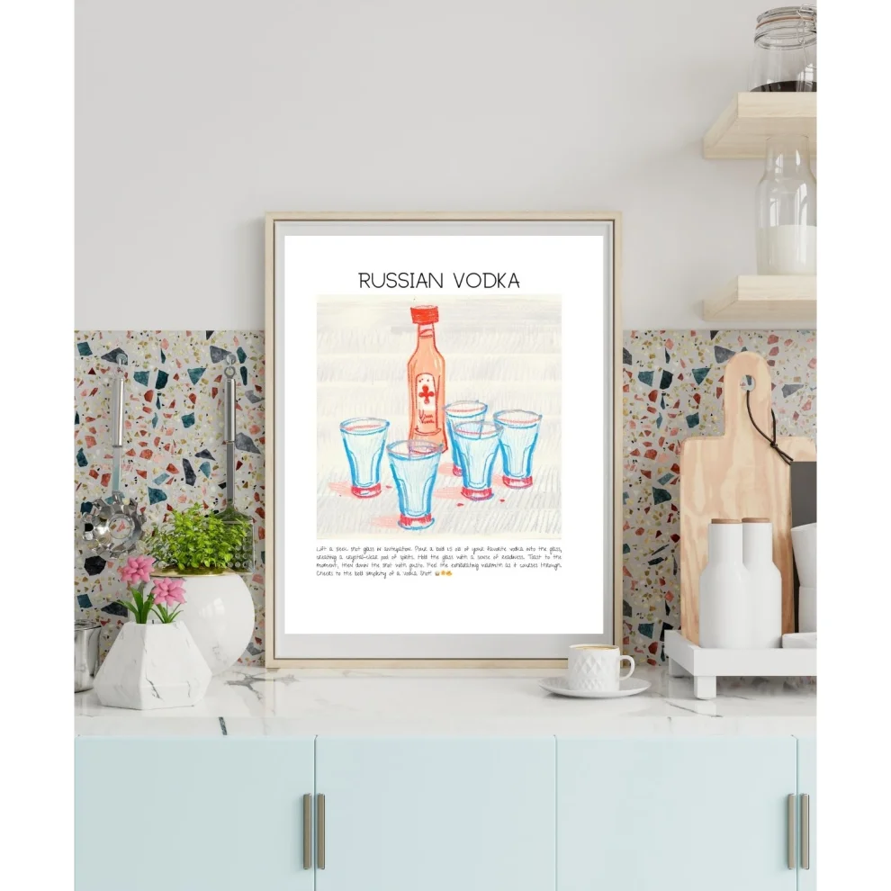 Muff Atelier - Home Wall Decor Russian Vodka Art Print Poster No:2