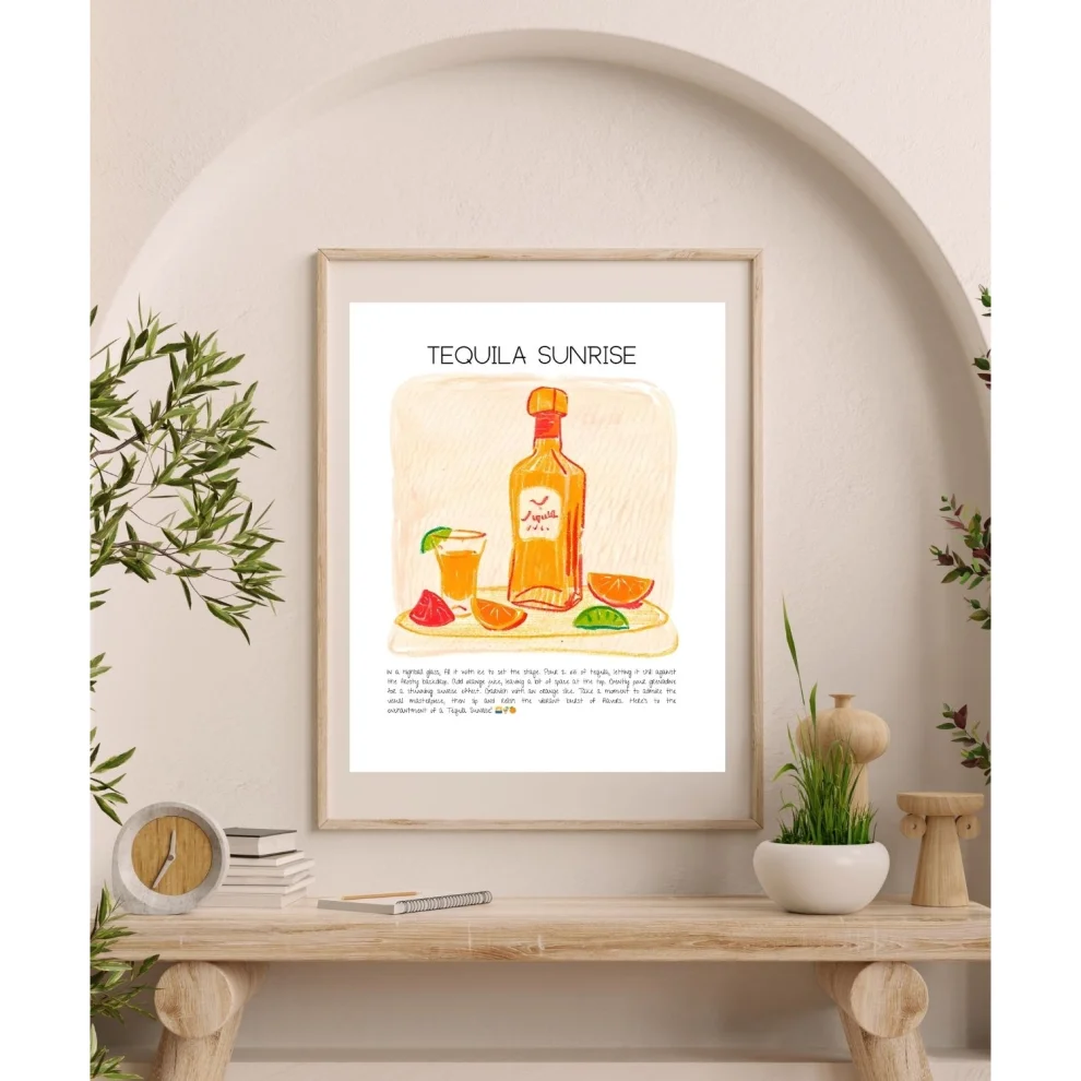 Muff Atelier - Home Wall Decor Tequila Sunrise Art Print Poster No:4