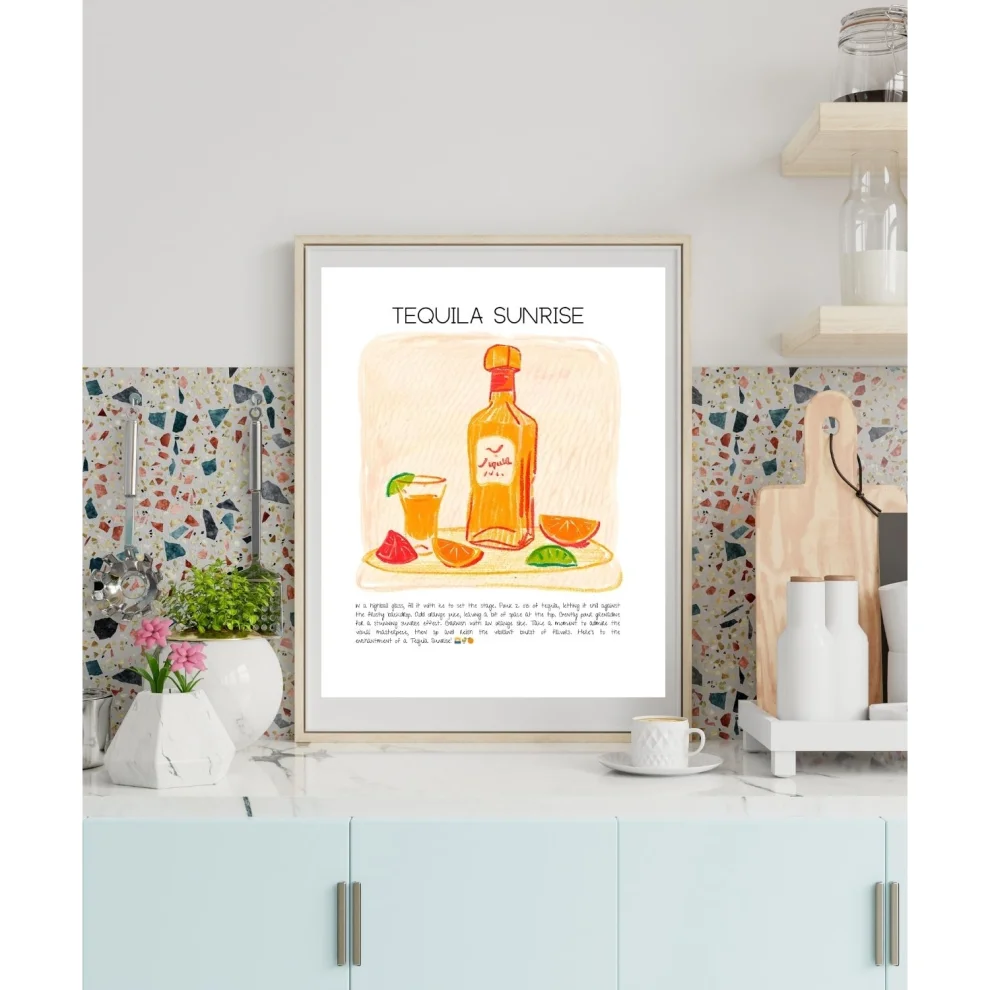 Muff Atelier - Home Wall Decor Tequila Sunrise Art Print Poster No:4