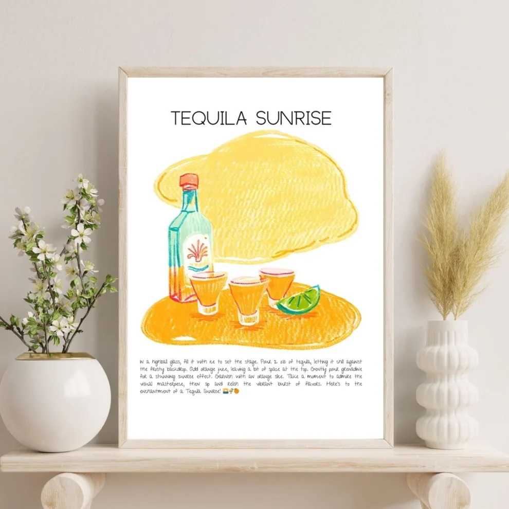 Muff Atelier - Tequila Sunrise Art Print Poster