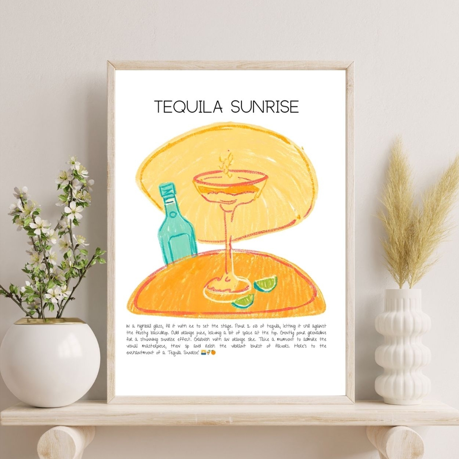 Home Wall Decor Tequila Sunrise Art Print Poster No:2