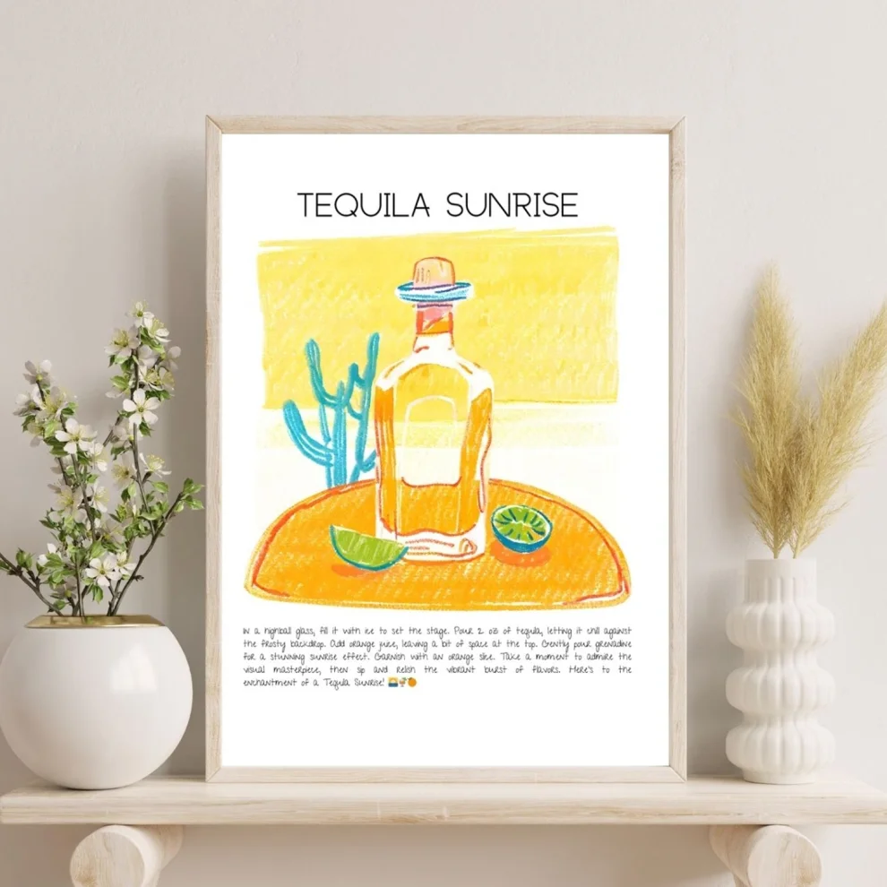 Muff Atelier - Home Wall Decor Tequila Sunrise Art Print Poster No:3