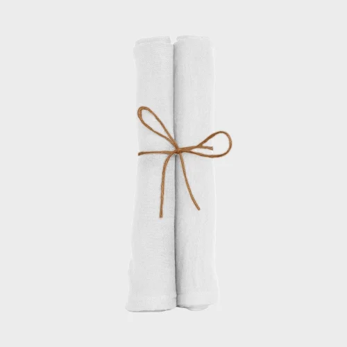 Beige - 2-piece Muslin Fabric Napkin