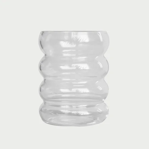 Beige - Bubble Borosilicate Glass Cup