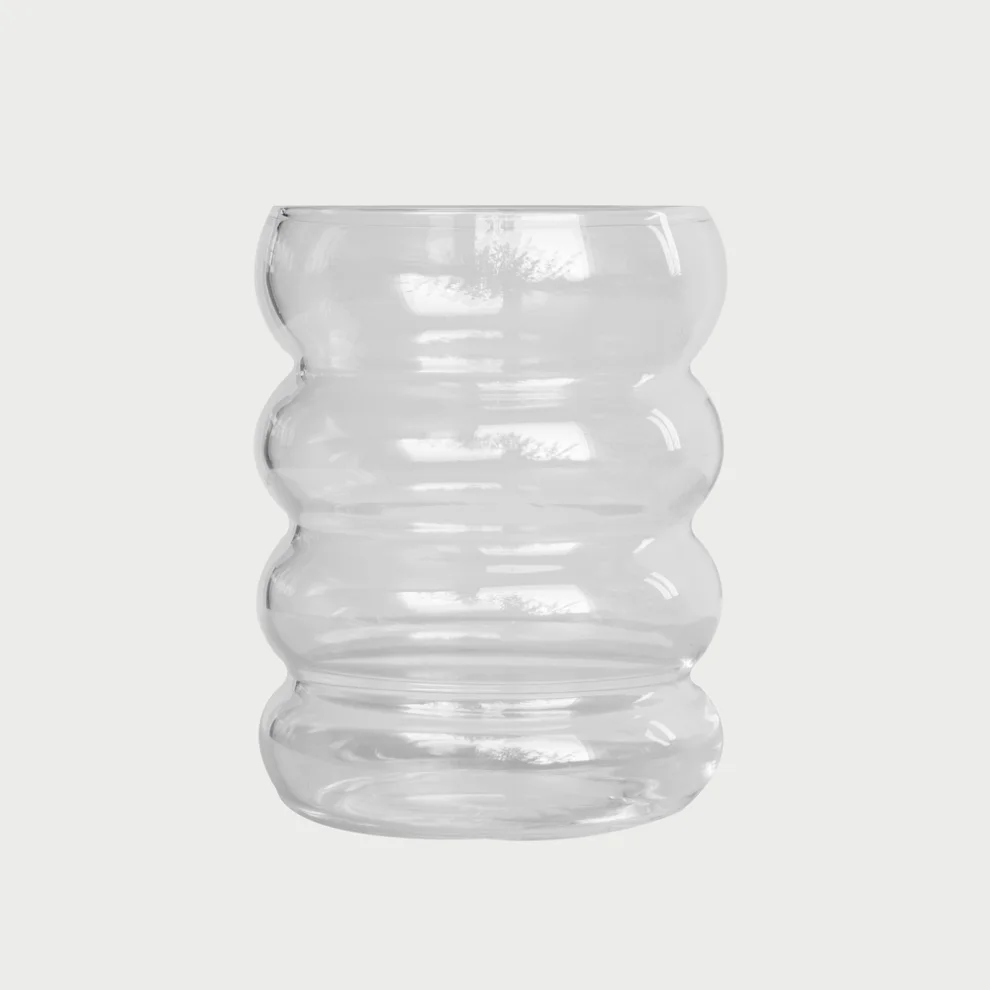 Beige - Bubble Borosilicate Glass Cup