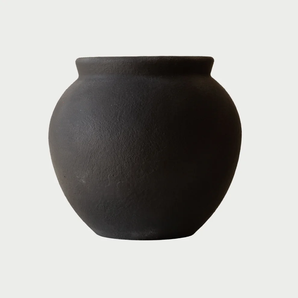 Beige - Textured Matte Decorative Ceramic Vase