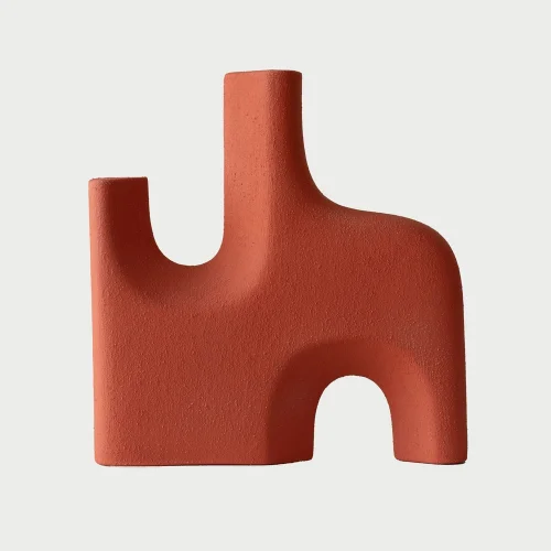 Beige - Form: Matte Textured Ceramic Decorative Object