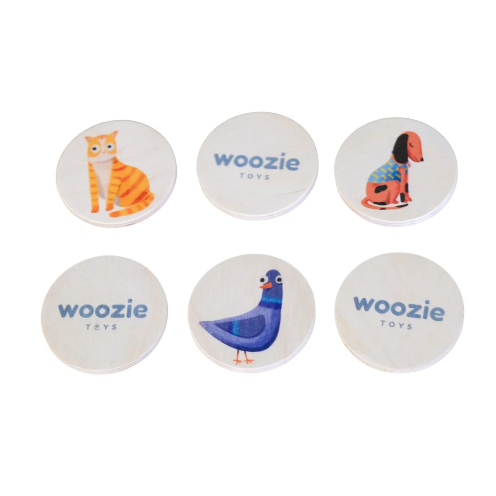 Woozie Toys - Minik Dostum Büyüdü Eğitici Ahşap Oyuncak - Hafıza Ve Eşleştirme Oyunu